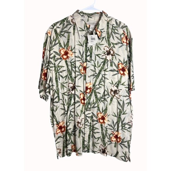 PRESWICK & MOORE Bamboo Button-Down Hawaiian Shirt - New w/tags! Mens Large - Picture 1 of 5